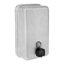 Alpine Industries - 40 oz Vertical Manual Surface-Mounted Liquid Soap Dispenser - Stainless Steel