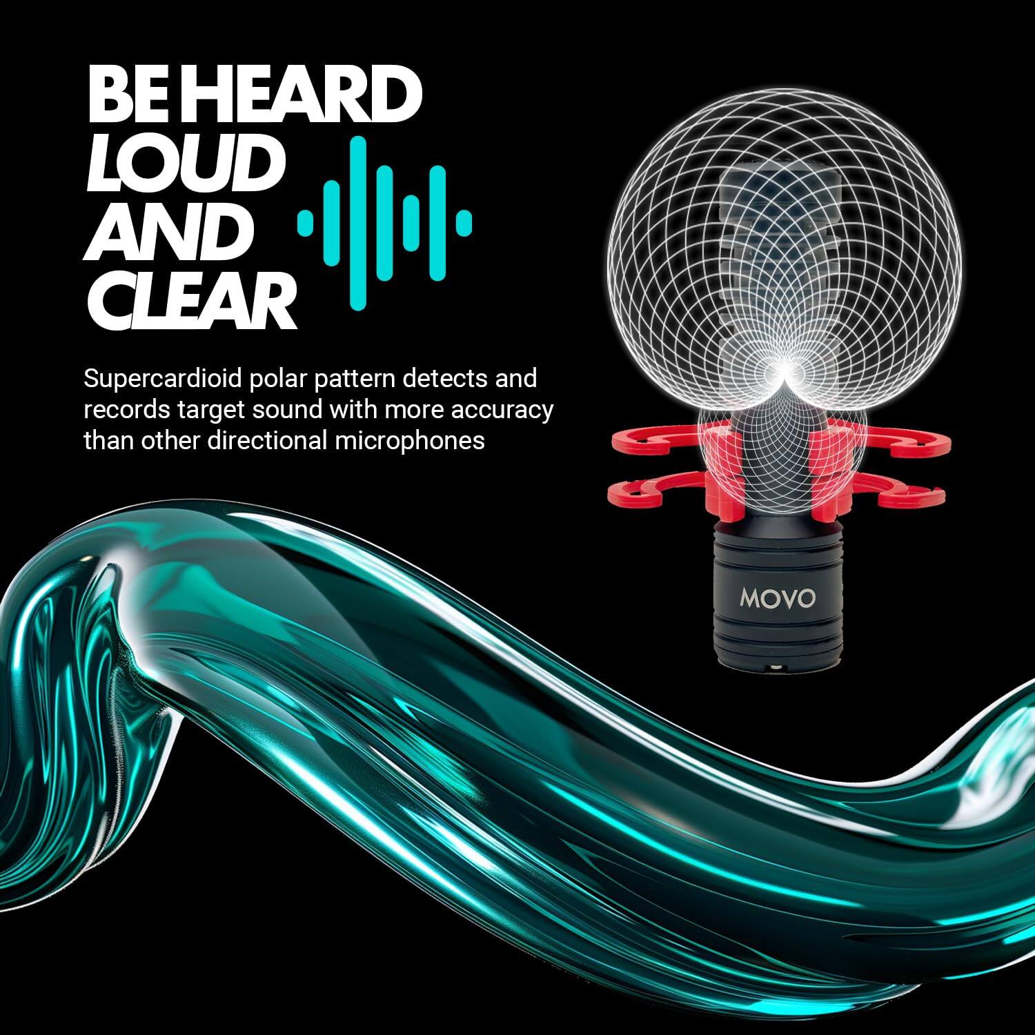 BE HEARD LOUD AND CLEAR

Supercardioid polar pattern detects and records target sound with more accuracy than other directional microphones

MOVO