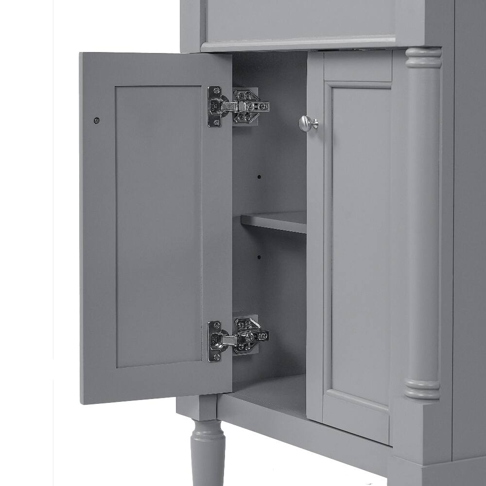 Alt View 9. Loheer - Loheer 24 inch bathroom vanity with sink Grey Modern Single Sink Bathroom Vanity with Ceramic Basin - Grey.