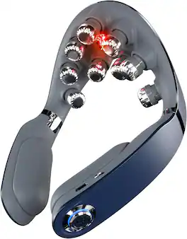 SKG - Foldable Neck Massager for Pain Relief Deep Tissue Vibration Cordless Travel Massager,Portable 9D Neck Massager - Blue