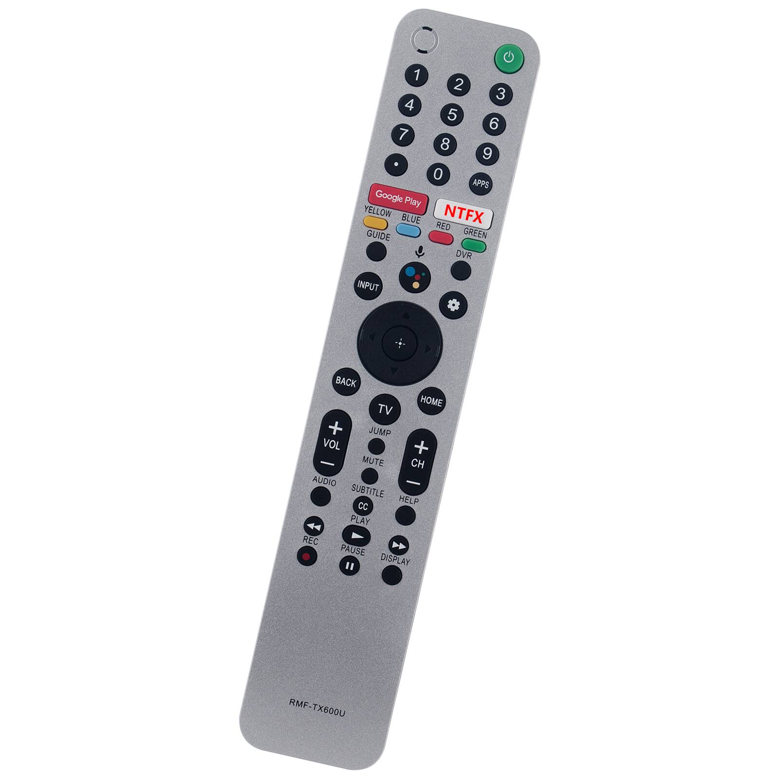 G 1 2 3 4 5 6 7 8 9 0 . APPS Google Play YELLOW NTFX BLUE RED GUIDE GREEN DVR INPUT + BACK HOME TV + JUMP VOL + MUTE CH AUDIO - SUBTITLE HELP CC 4 PLAY REC N PAUSE " DISPLAY RMF-TX600U