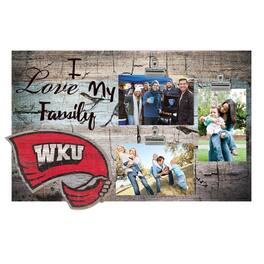 Fan Creations - Western Kentucky Hilltoppers 11" x 19" I Love My Family Clip Photo Frame - Multicolor