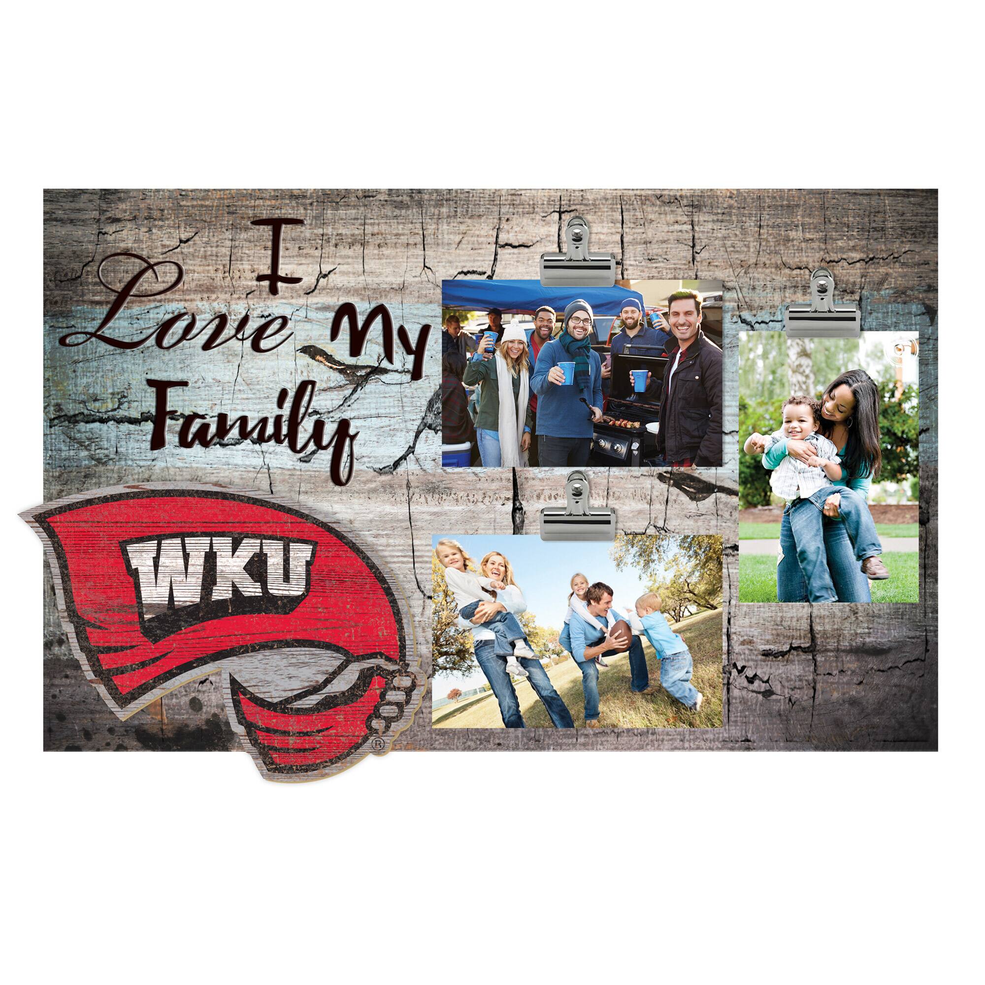 Western Kentucky Hilltoppers 11" x 19" I Love My Family Clip Photo Frame