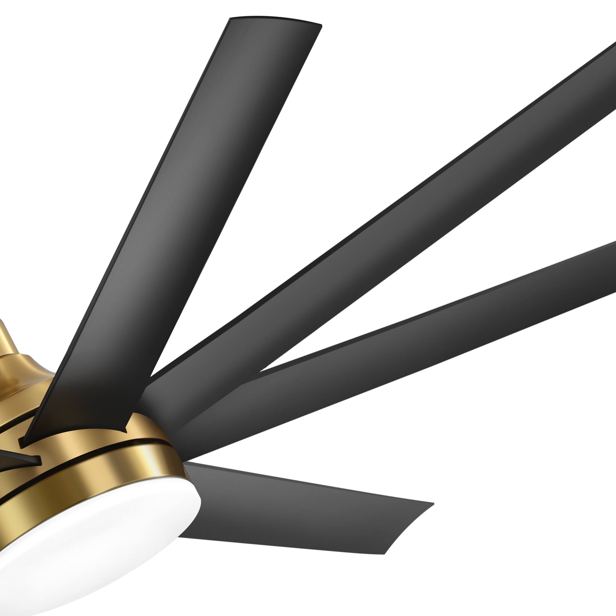 Alt View 10. Breezary - 65-Inch Ceiling Fan with 8 ABS Blades, 6-Speed DC Motor, Remote Control with Timer, 2 Downrods, Light/No-Light Options - Gold and Black (With Light).
