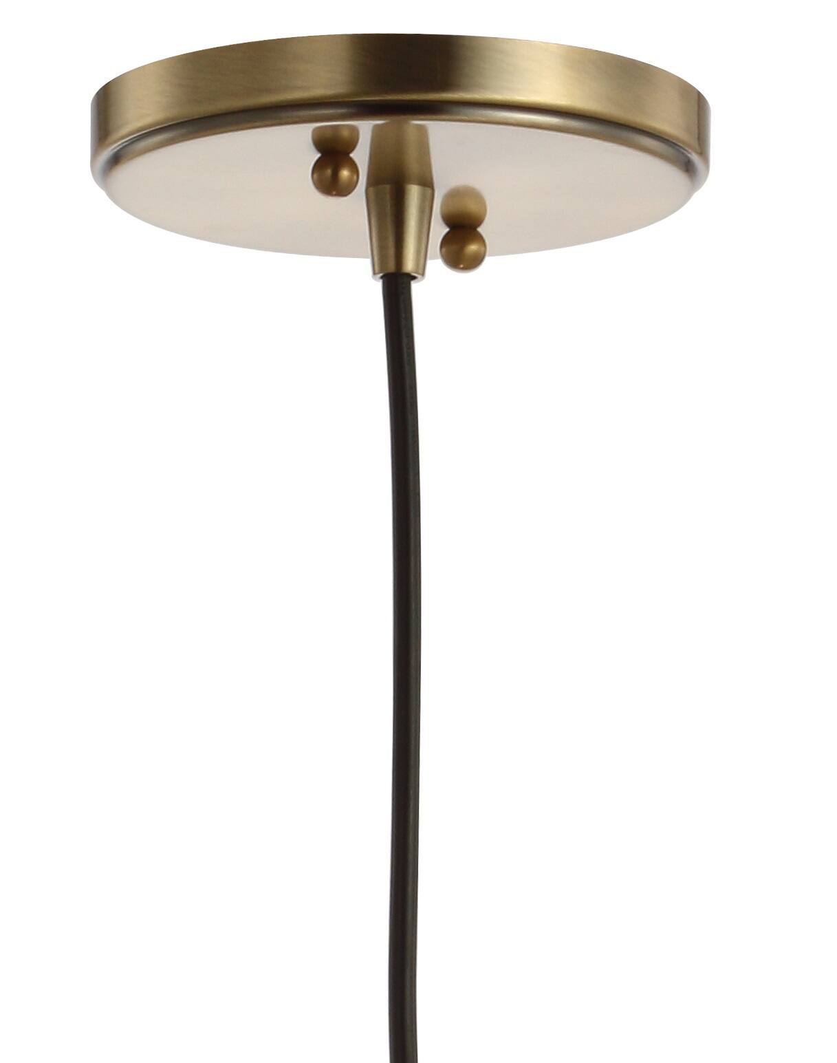 Alt View 5. Jonathan Y - Wyatt 9.5" Adjustable Drop Pharmacy Metal/Glass LED Pendant, Brass Gold - Brass Gold.