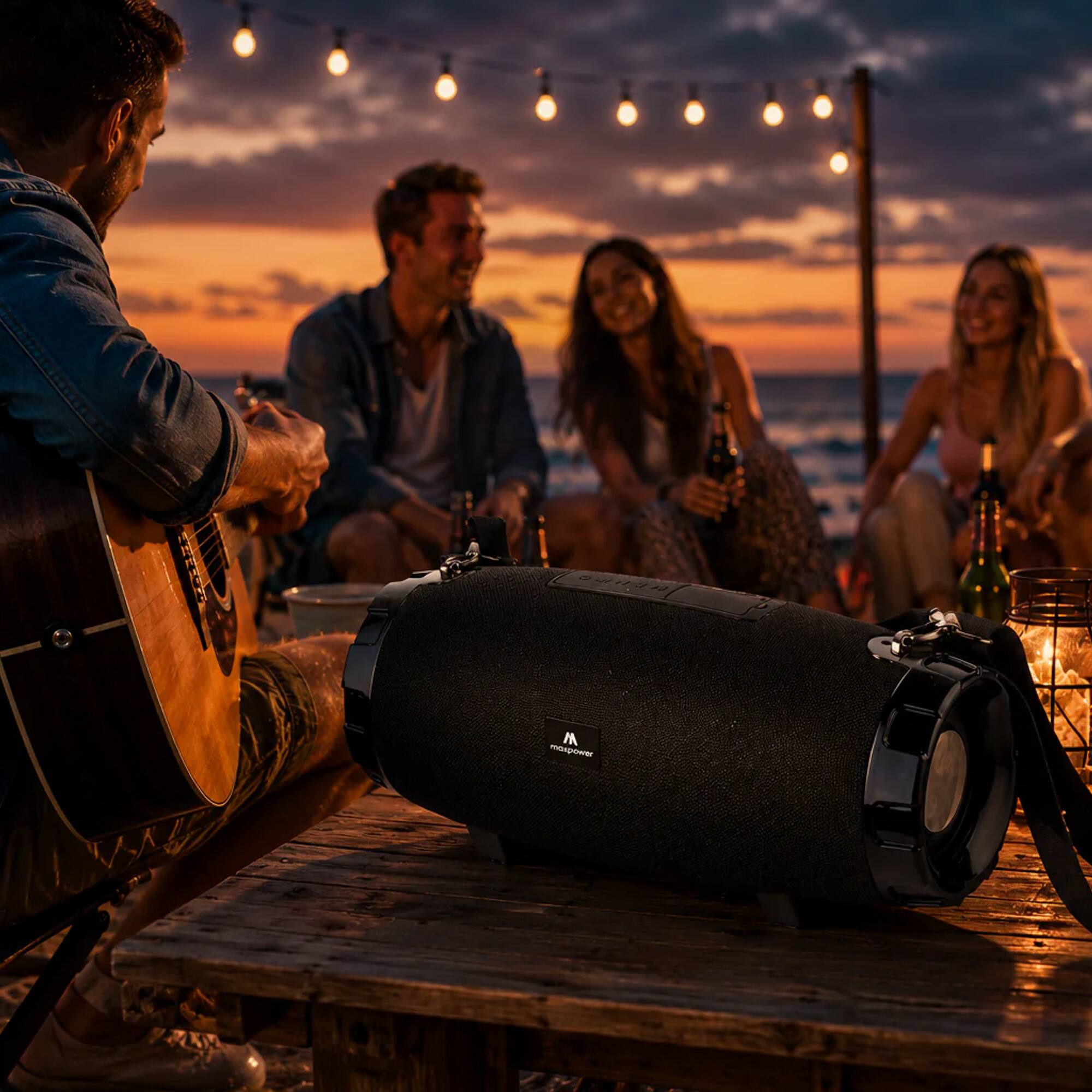 Alt View 10. Max Power - Max Power MPD526 Cyclone 2.0 Rechargeable Bluetooth Speaker, Carry Strap, Black - Black.