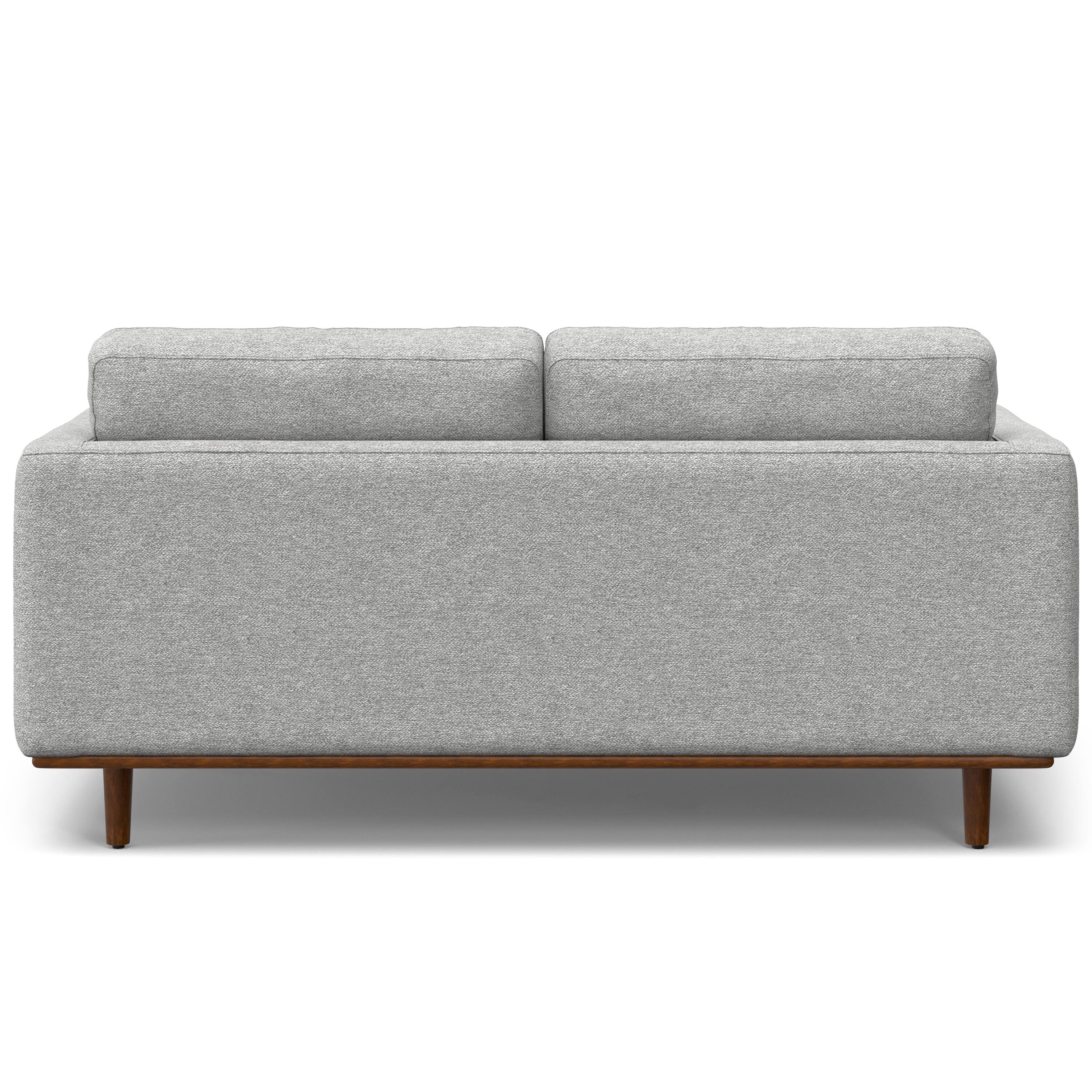 Alt View 5. Simpli Home - Morrison Mid-Century Modern 72 inch Wide Sofa with Ottoman Set in Mist Grey Tightly Woven Performance Fabric - Mist Grey.