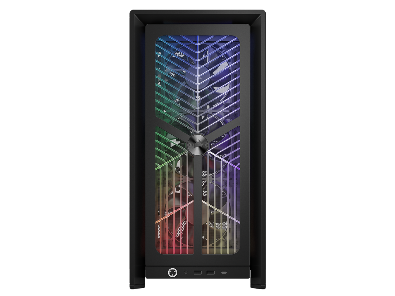 Alt View 6. CORSAIR - CORSAIR 4000X RS Mid-Tower Case, Black - RGB Front, 4x RS120 Fans, Dual 360mm Rad, ASUS BTF/MSI Zero - Black.