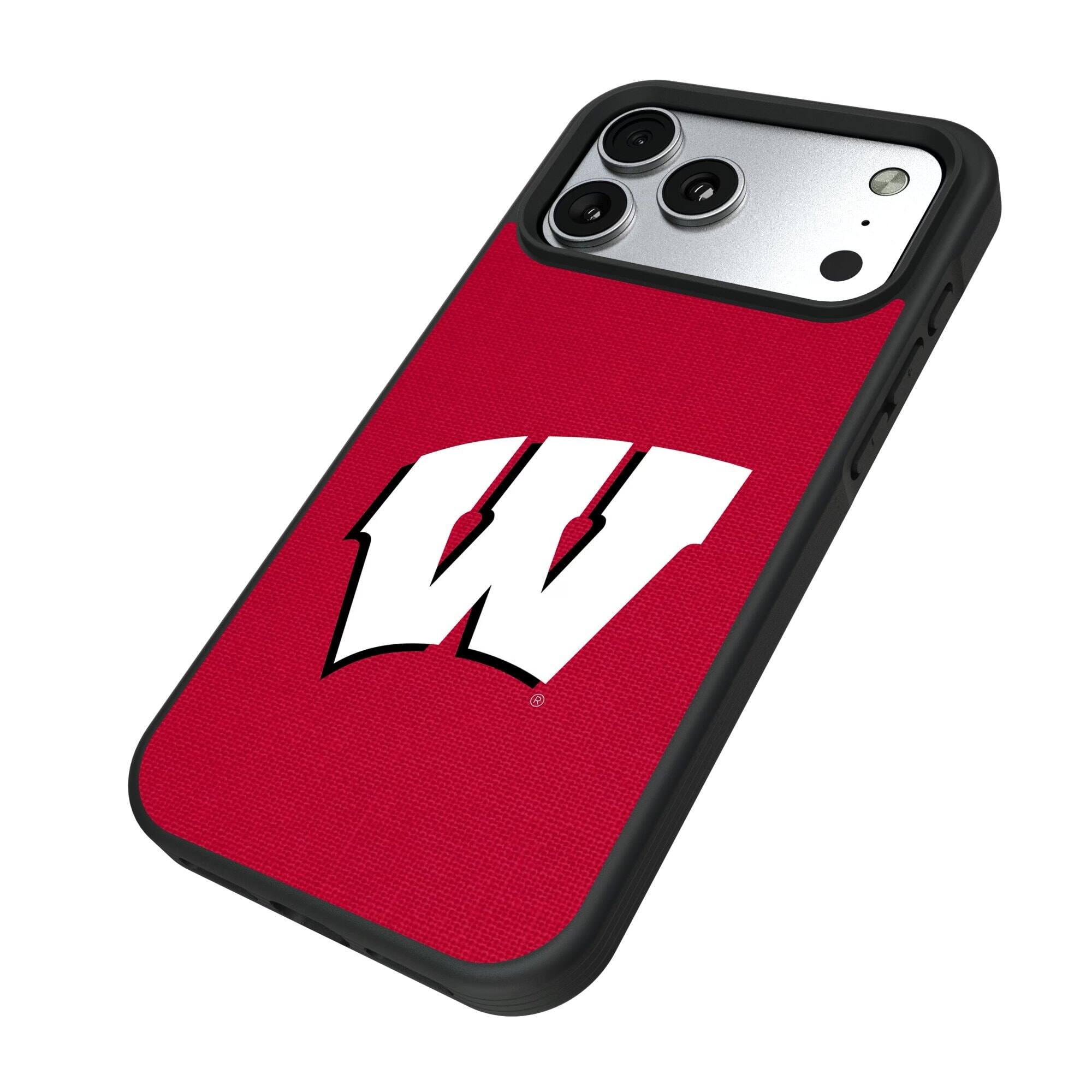 Alt View 1. Keyscaper - Wisconsin Badgers iPhone Solid Design Bump Case - 16 Pro Max - Multicolor.