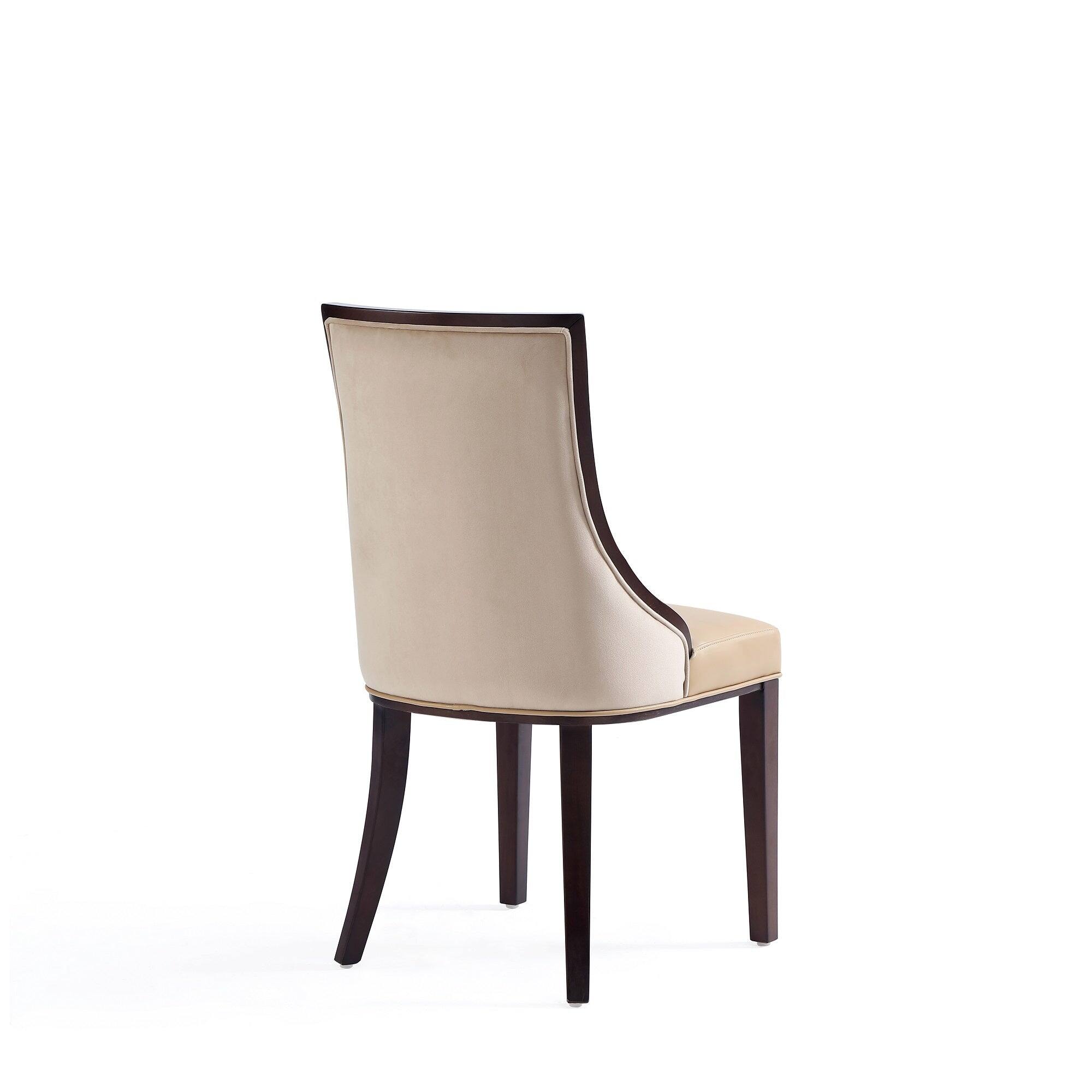 Alt View 3. Manhattan Comfort - Grand Traditional Wood Upholstered Dining Chair - Set of 4 - Tan.