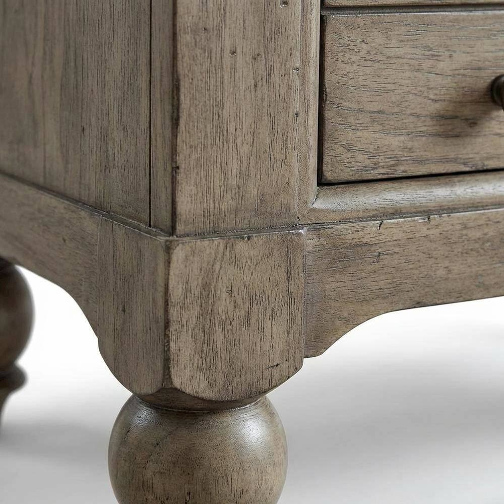Left. Starlight Canyon Home - Dusty Taupe Bedside Chest with Charging Station and Modern Design - Multi.