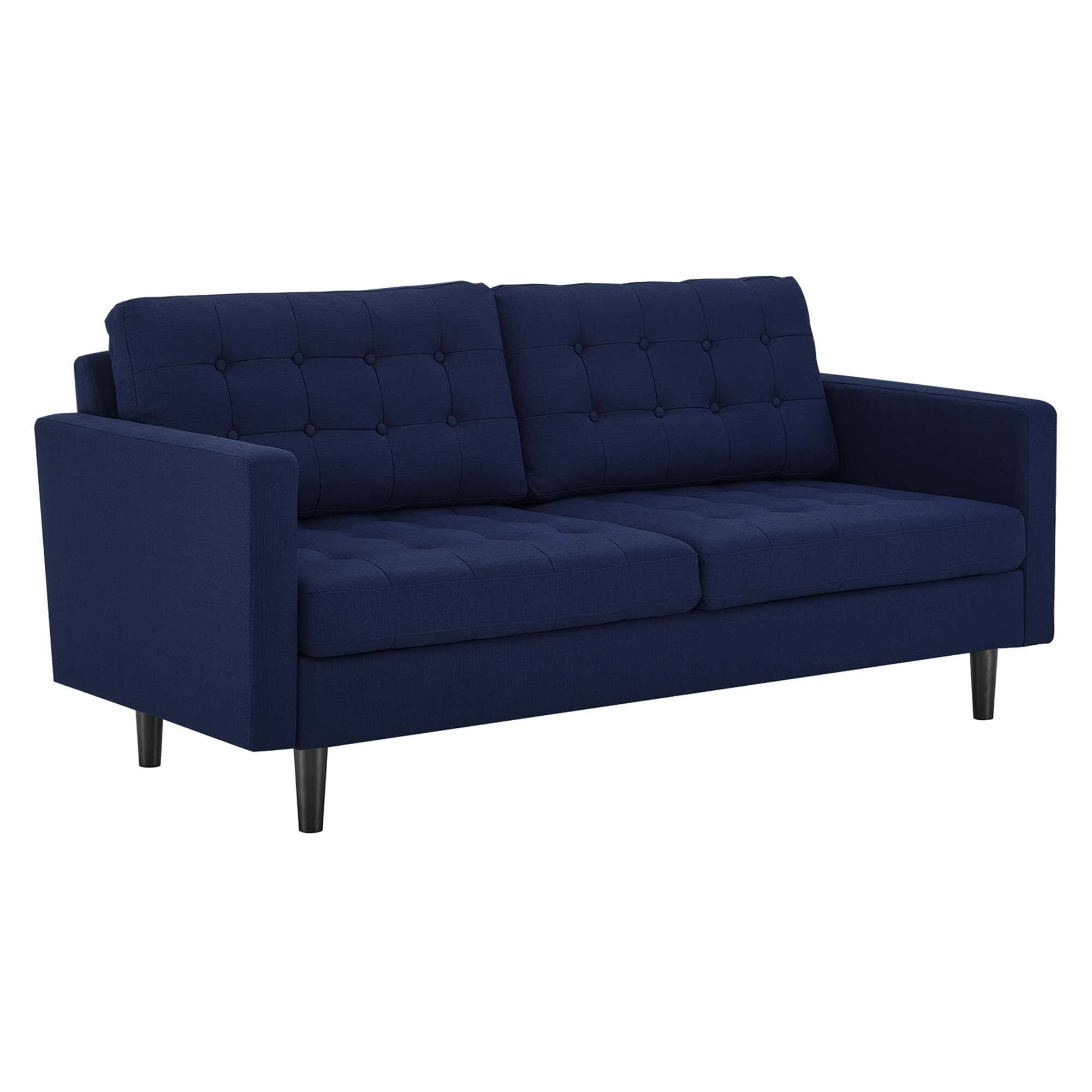 Angle. Modway - Exalt Tufted Fabric Sofa by Modway - Royal Blue.