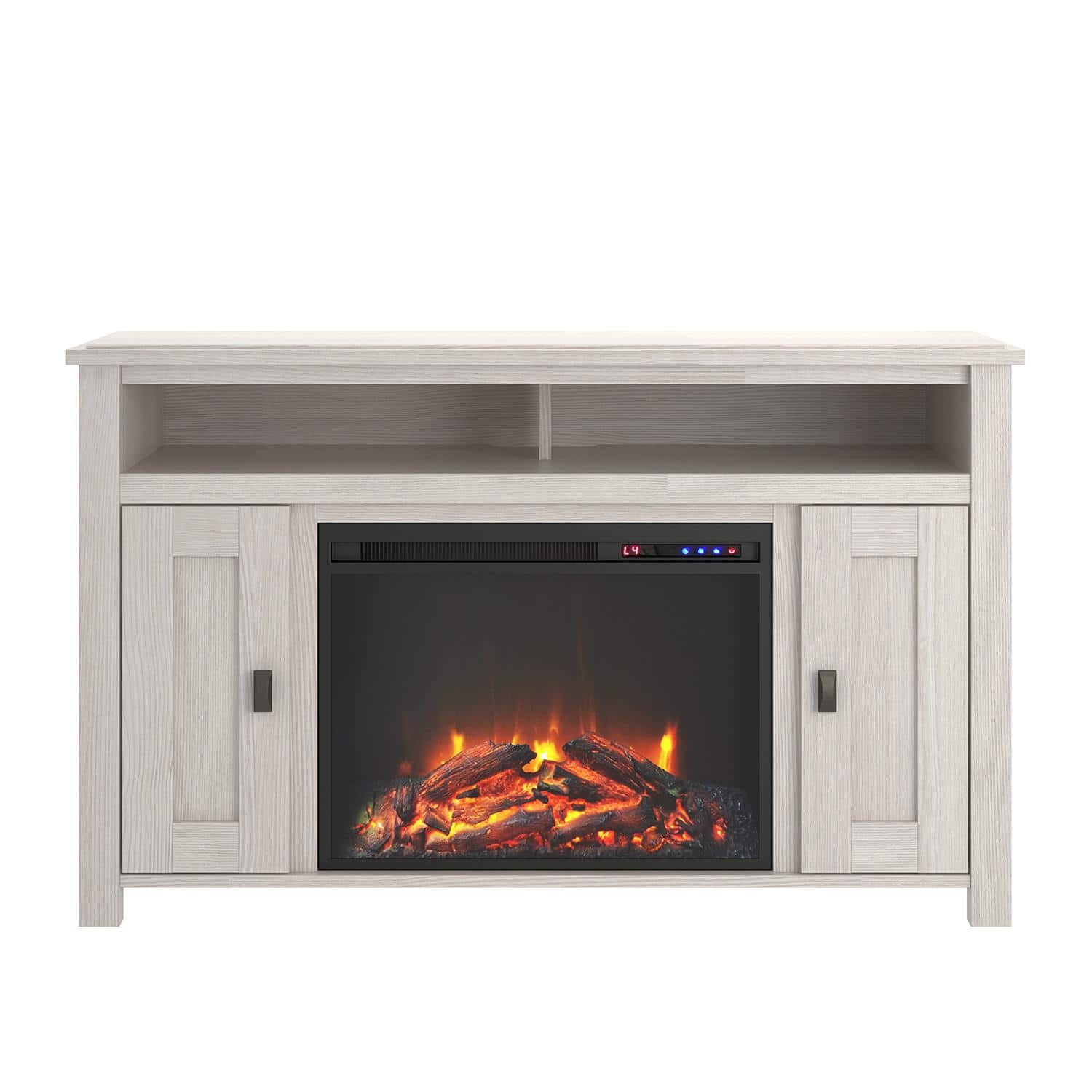 Ameriwood Home - Farmington Electric Fireplace TV Console - Ivory Oak - Front_Zoom