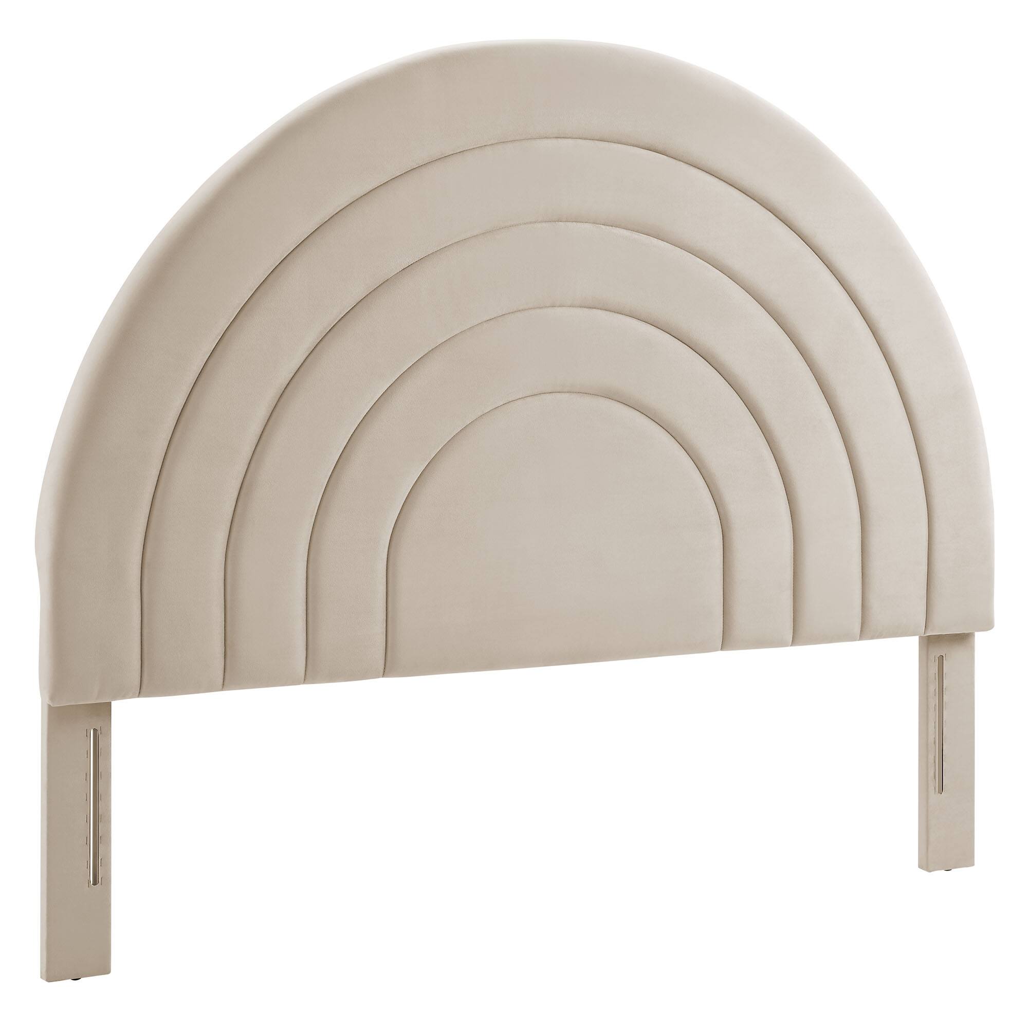 Solana Arched Performance Velvet Queen Headboard by Modway - Gray