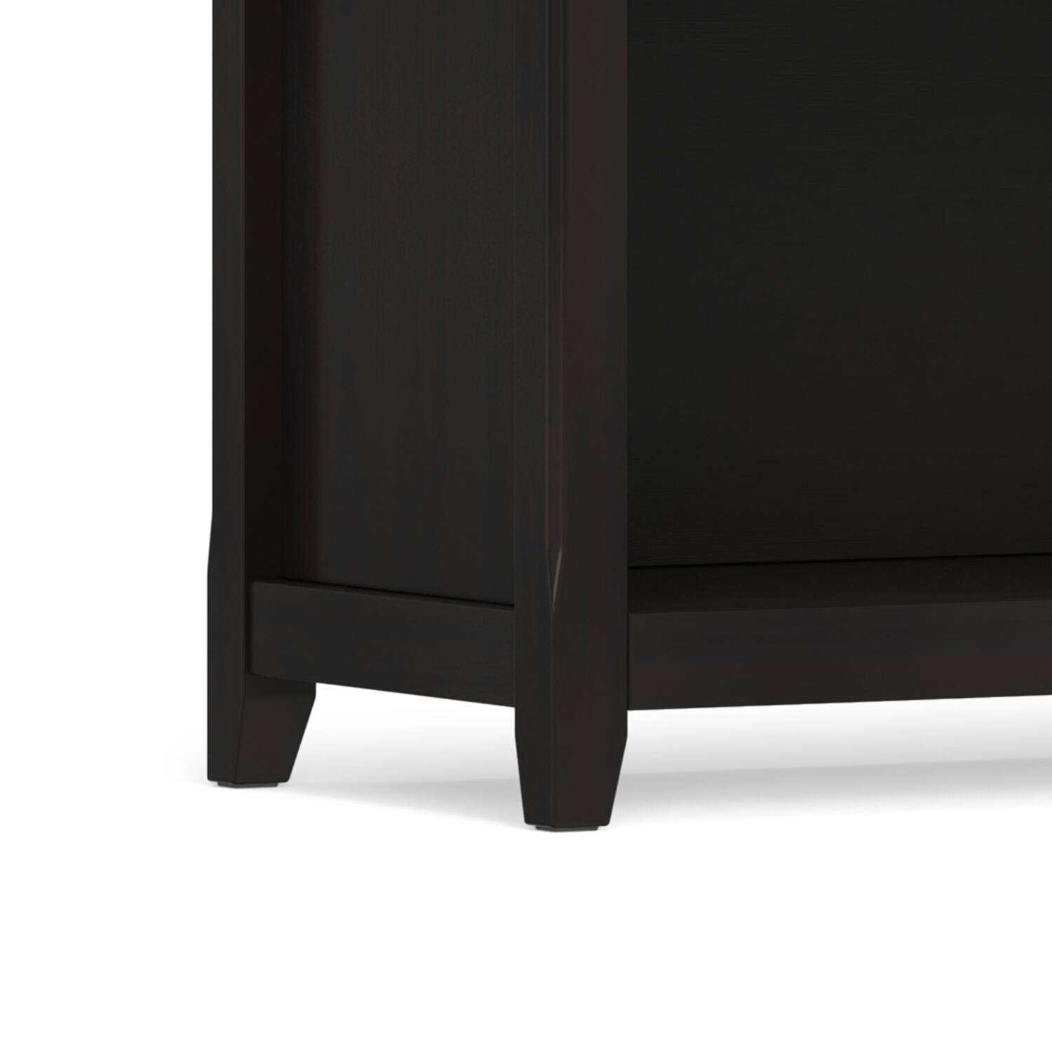 Alt View 3. Simpli Home - Simpli Home Amherst 64 inch Wide Solid Wood Transitional 4 Shelf Low Bookcase in Hickory Brown - Hickory Brown.