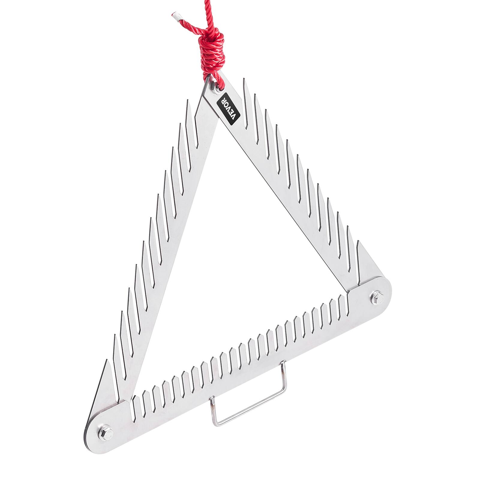 Alt View 5. VEVOR - 24in Aquatic Weed Rake, 3-Sided Lake Weed Rake with Handle, Portable and Foldable Pond Water Grass Razor - Silver-white rake + red rope + khaki cloth bag.