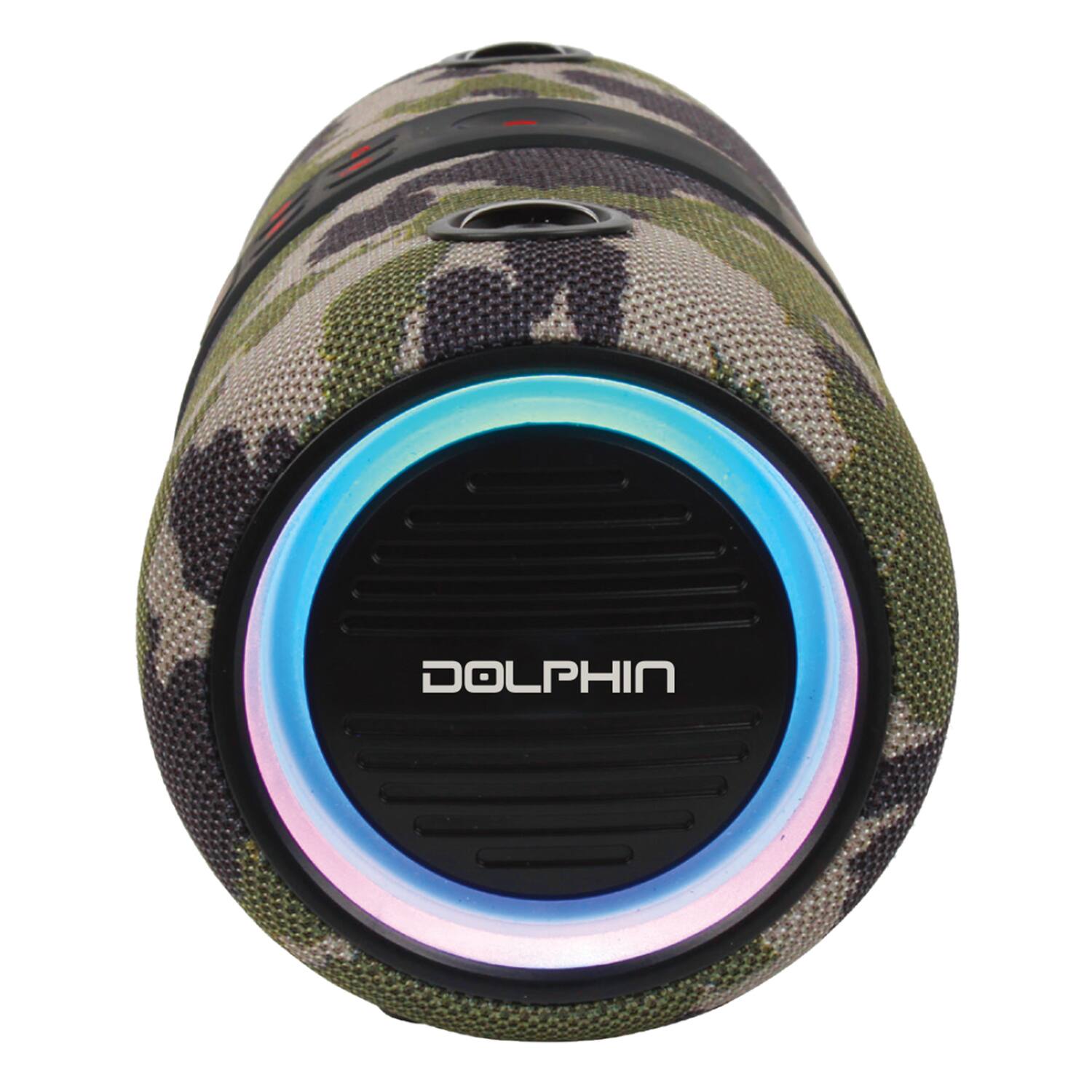 Alt View 3. Dolphin - Dolphin Audio Lx-60 Camo Lx-60 Waterproof Portable Bluetooth Speaker With Accent Lights And Fm Radio, Camouflage - Camouflage.