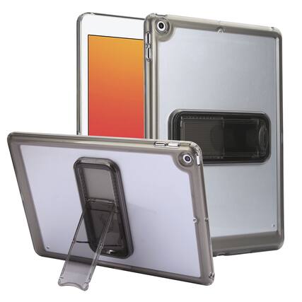 Front. Dteck - Shockproof Matte Case for Apple iPad (6th Generation) 9.7" 2018, Rugged Slim Protective Cover with Folding Kickstand - Black.
