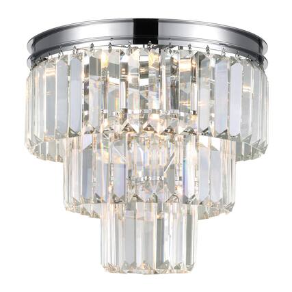 Front. CWI Lighting - Weiss 8 Light Flush Mount With Chrome Finish - Chrome.