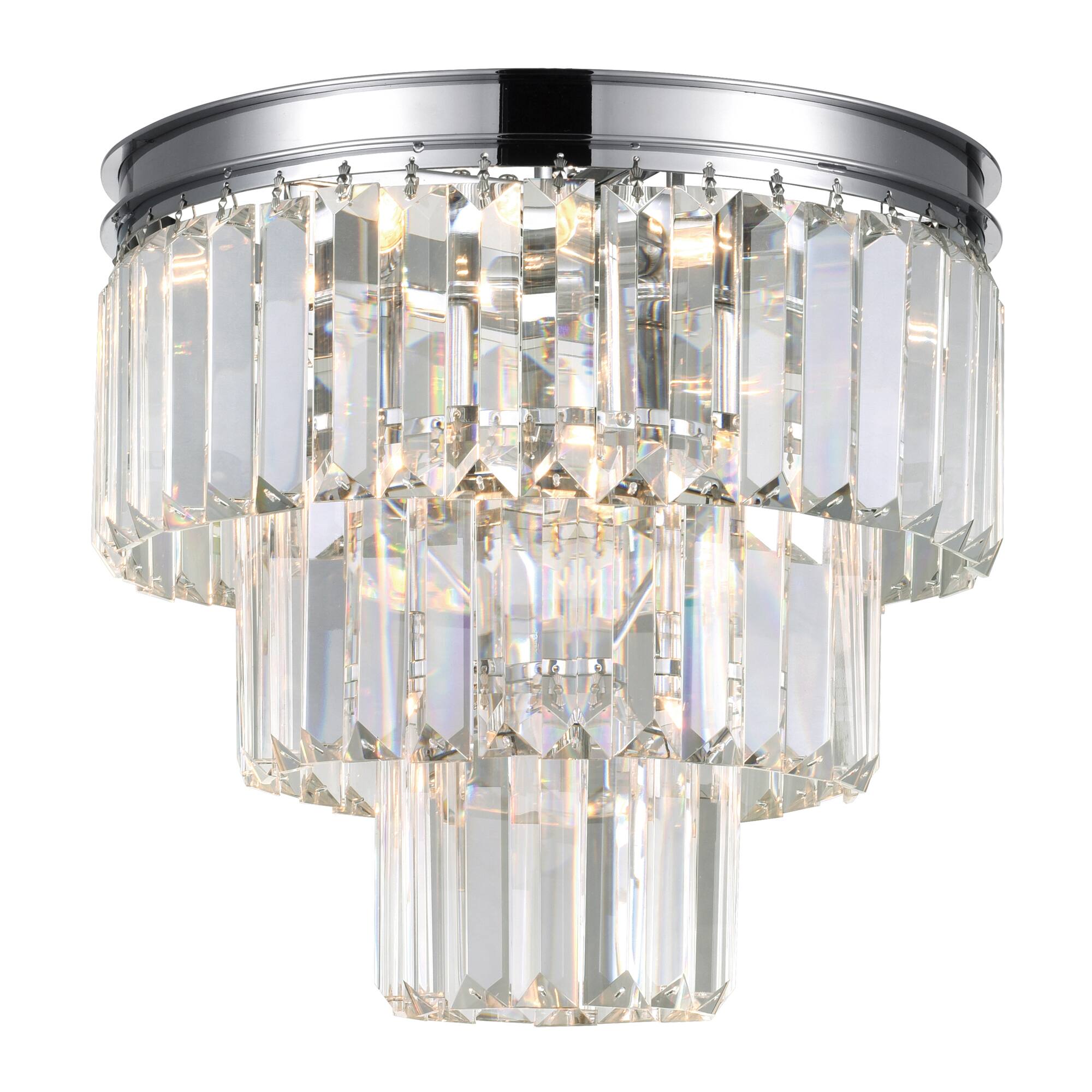 Front. CWI Lighting - Weiss 8 Light Flush Mount With Chrome Finish - Chrome.