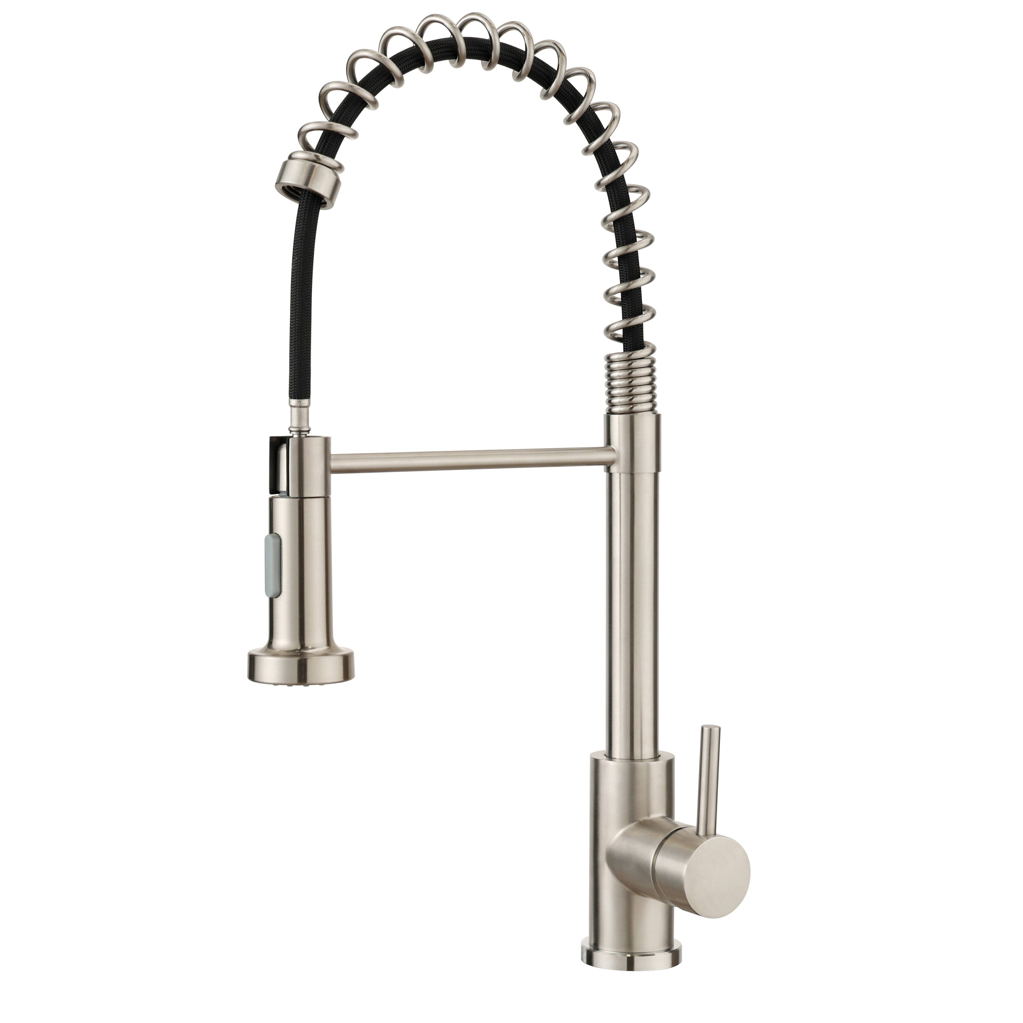 Front. Bothwa Home - HydroSpout 19.5 - Inch Kitchen Faucet - Brushed Nickel.