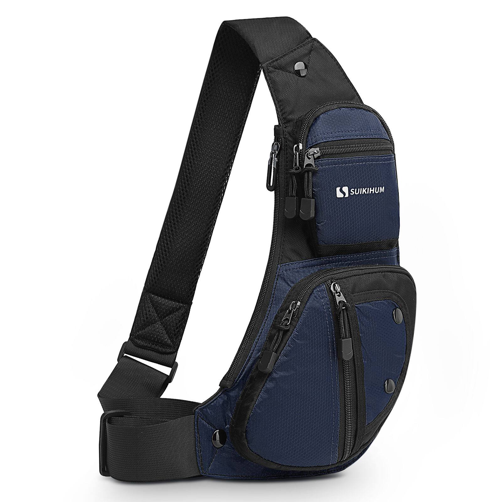 Front. Unique Bargains - Sling Backpacks for Men Women Crossbody Bags Casual Sling Shoulder Chest Bag for Outdoor Travel - Dark Blue.