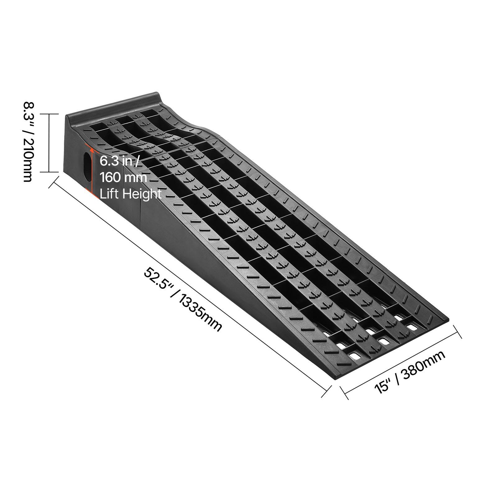 8.3" / 210mm  
6.3 in / 160 mm Lift Height  
52.5" / 1335mm  
15" / 380mm