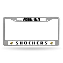 Rico Industries - Wichita State Shockers - 12" x 6" Standard Size - Chrome Metal License Plate Frame - Multi