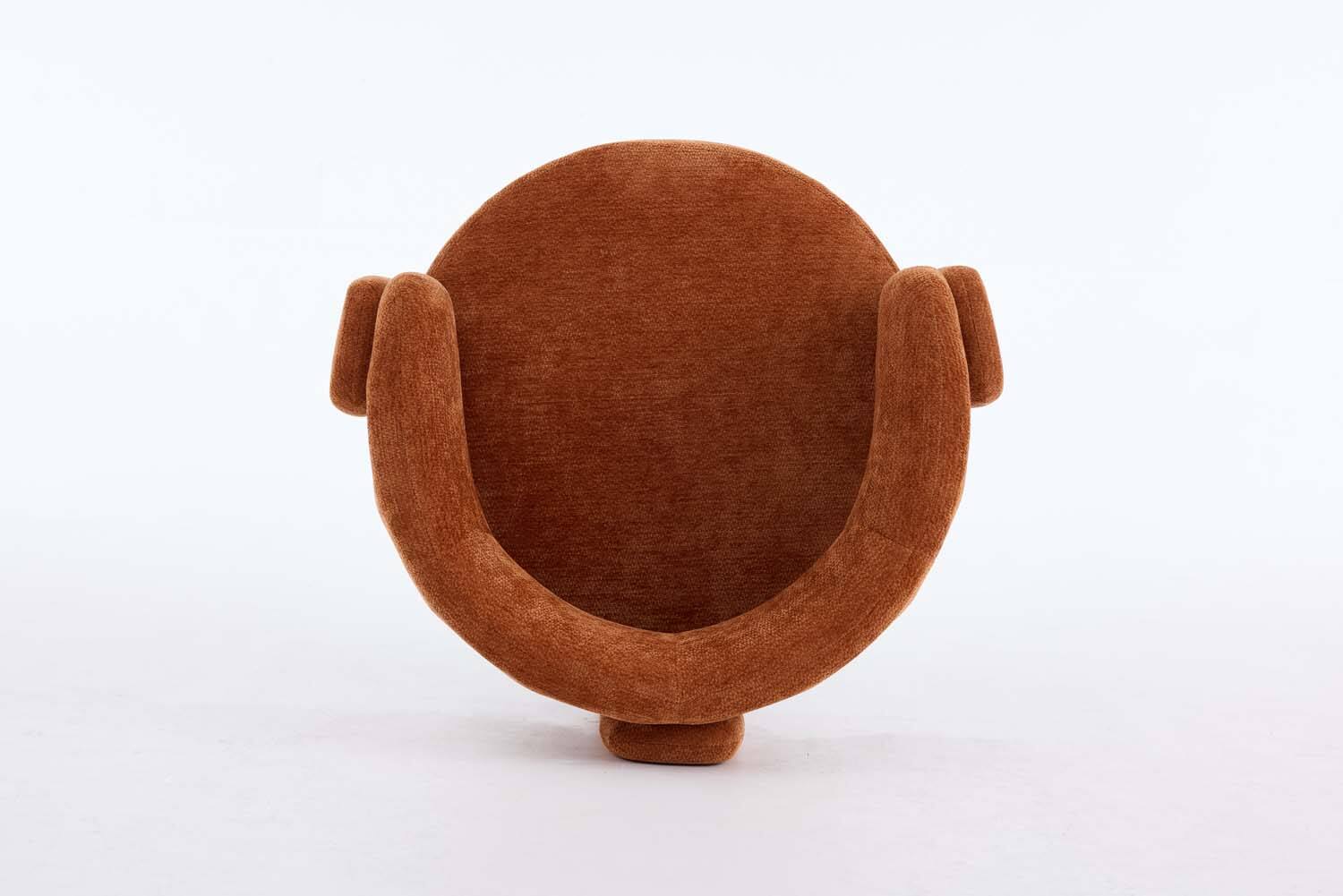 Left. Forest'nSky - Modern Office Chair in Green Boucle Fabric - Contemporary Upholstered Armchair for Desk & Lounge,Orange - Orange.
