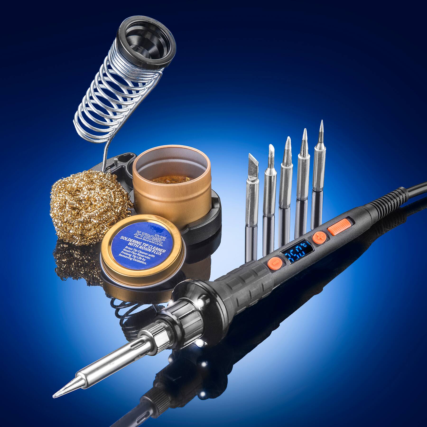 SOLDERING X-TRONIC Pixipos: X75-TCRF WITH TIP with Lidon. Rosin Mux Tip Cleaner ROSIN CLEANER FLUX Removing Prolong Tip Life by Reservoir. with Oxidation, IC 17C 1.14