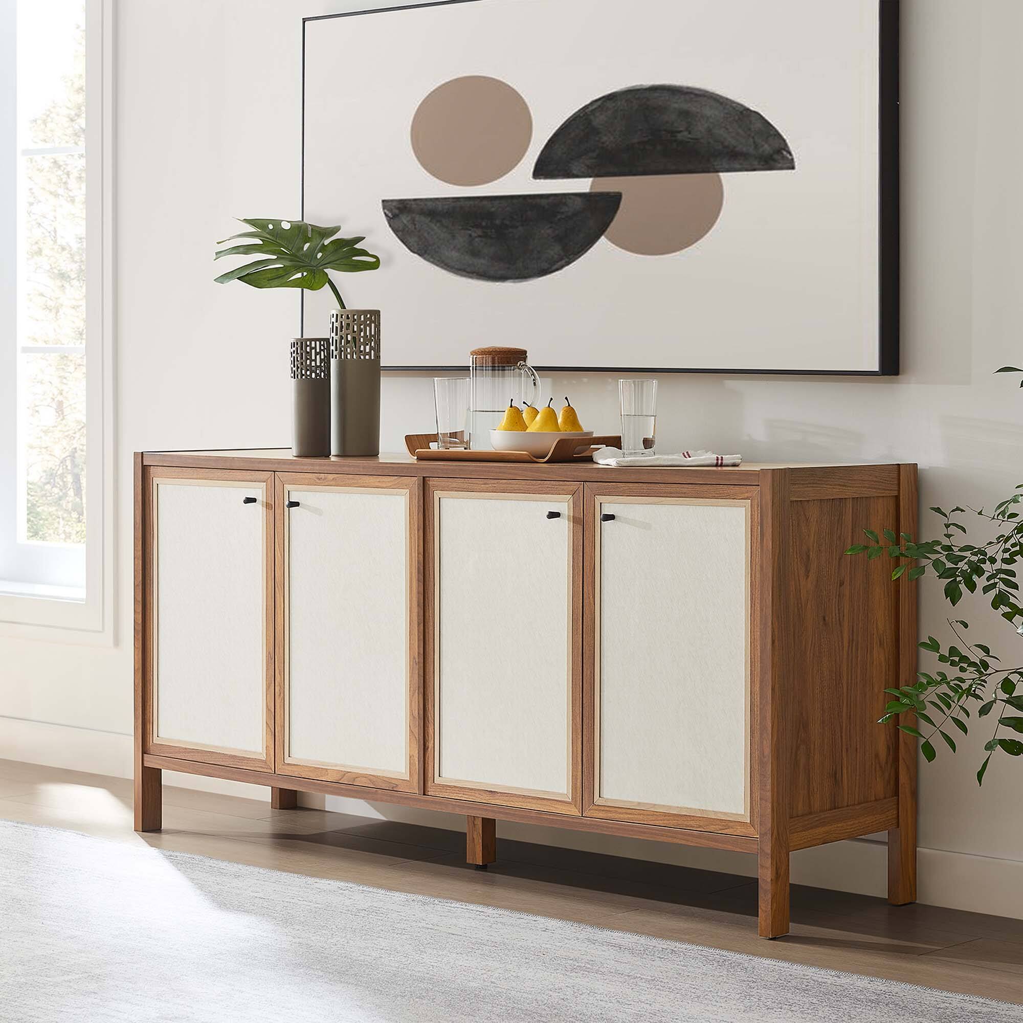 Front. Modway - Capri 65" Wood Grain Sideboard Storage Cabinet by Modway - Walnut.