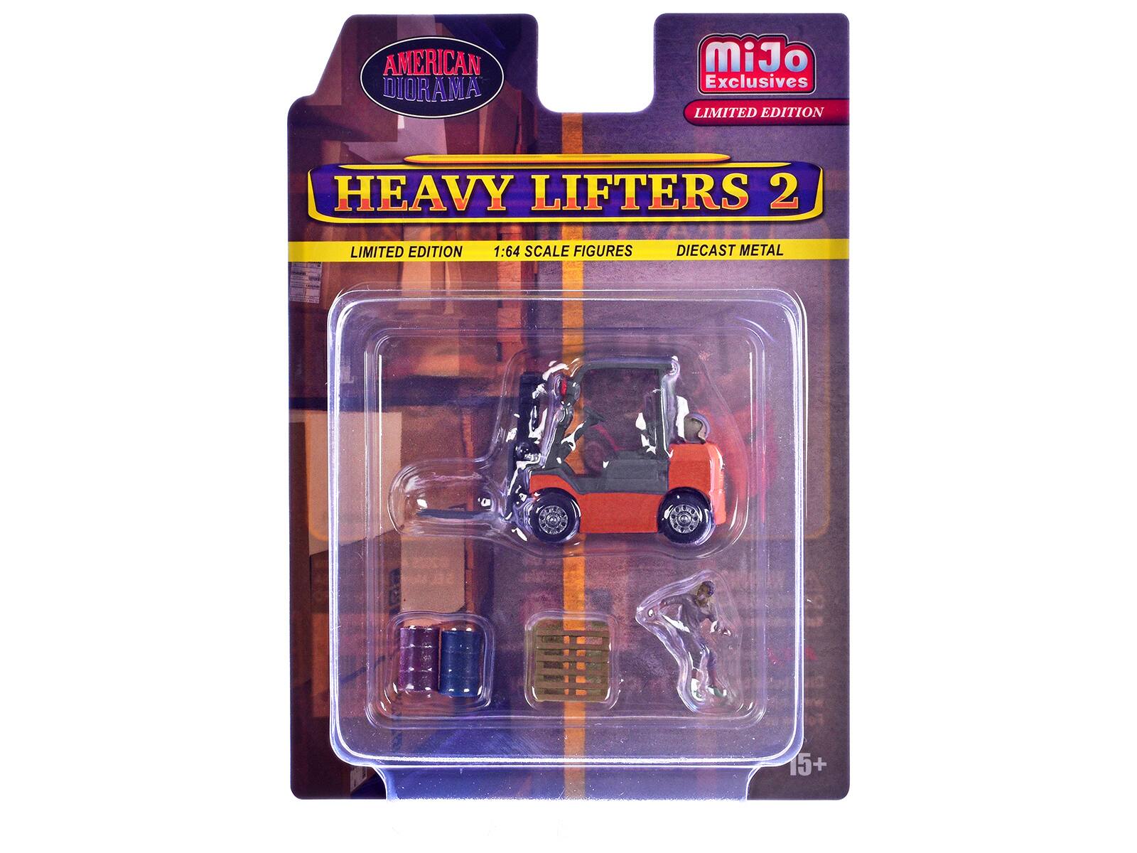 AMERICAN DIORAMA  
MiJo Exclusives  
LIMITED EDITION  
HEAVY LIFTERS 2  
LIMITED EDITION 1:64 SCALE FIGURES  
DIECAST METAL  
15+