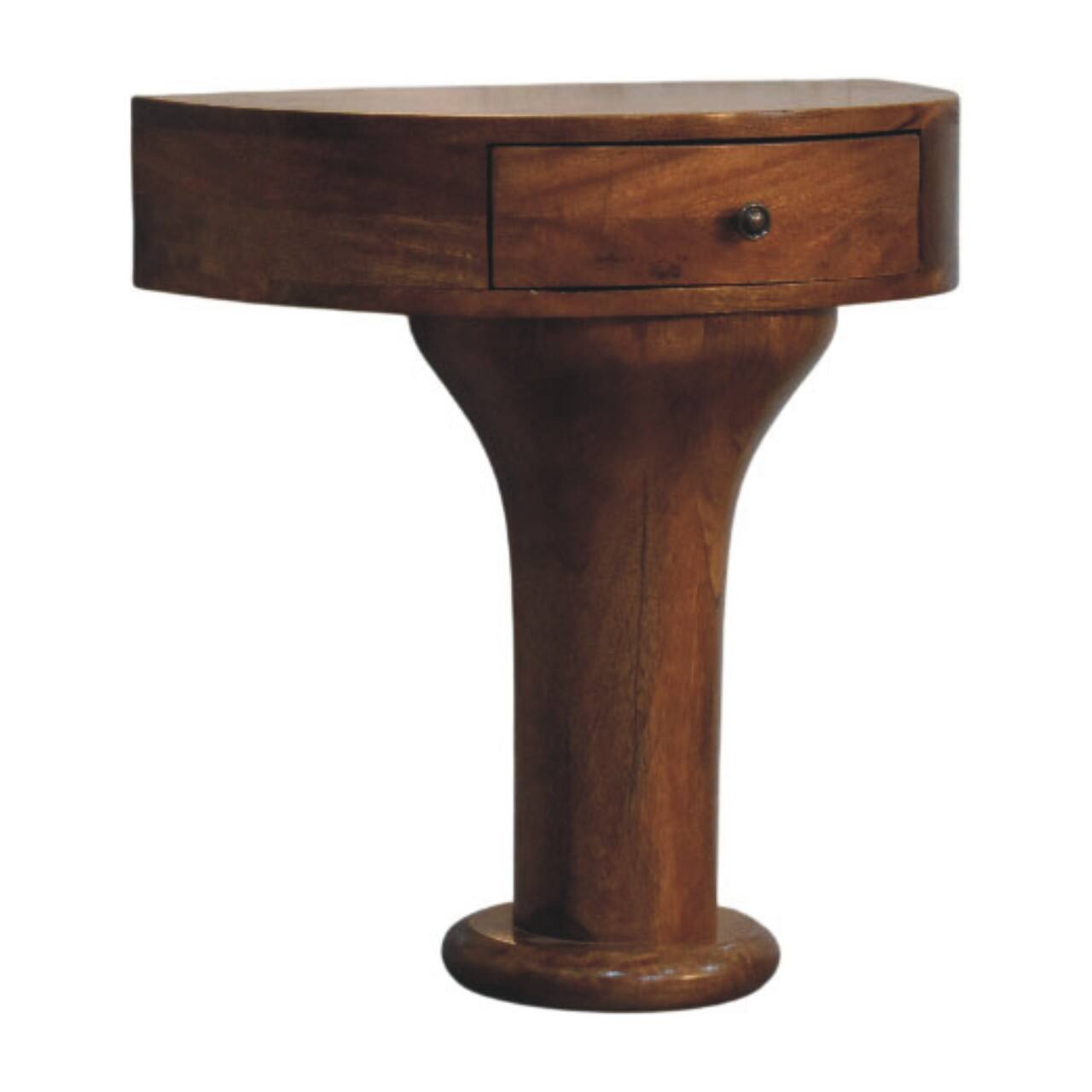 Back. Artisan Furniture - Artisan Furniture Solid Wood Pedestal Curved Bedside, Brown - Brown.