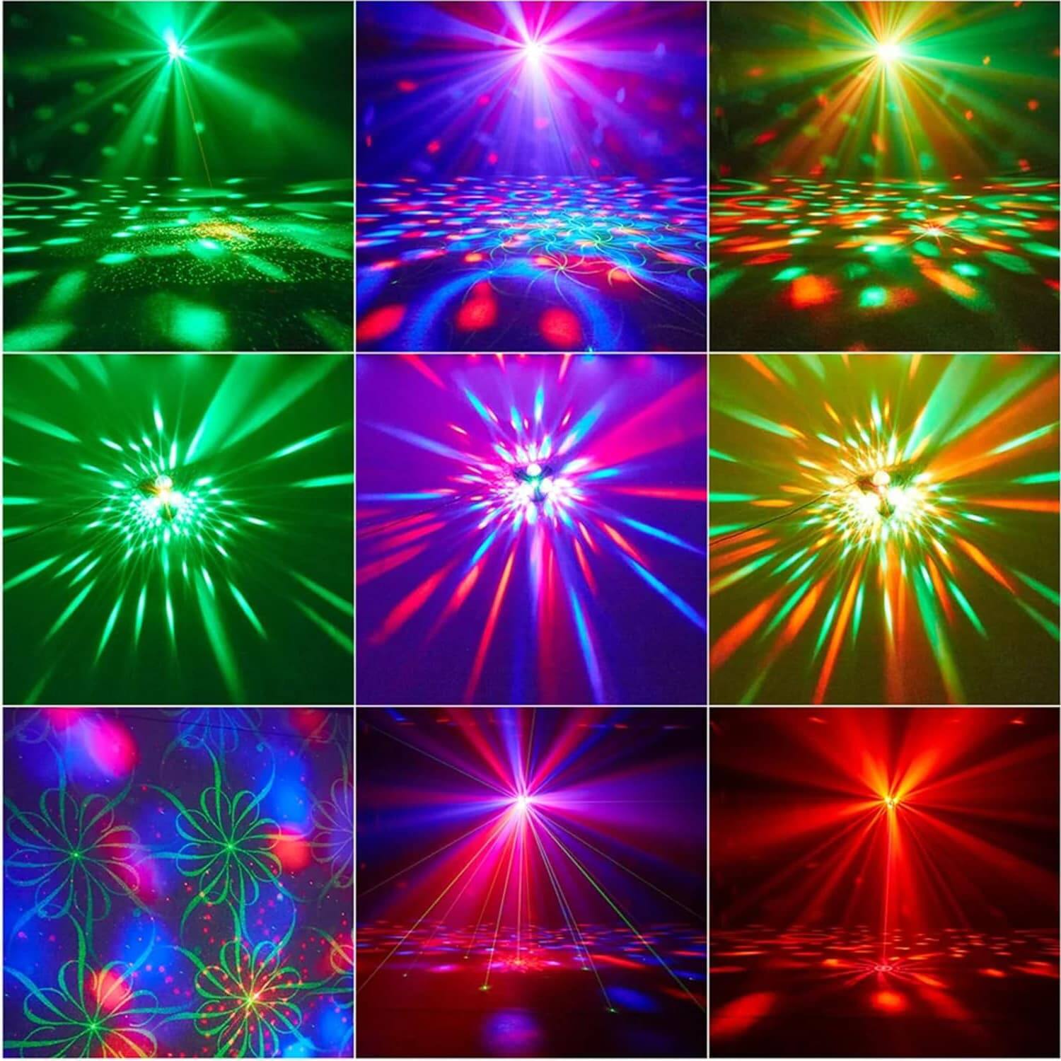 Alt View 2. FINEAK - Sound Activated Disco Ball Party Light - Red Green Pattern Strobe Light for Home Club Holiday Wedding - Black.