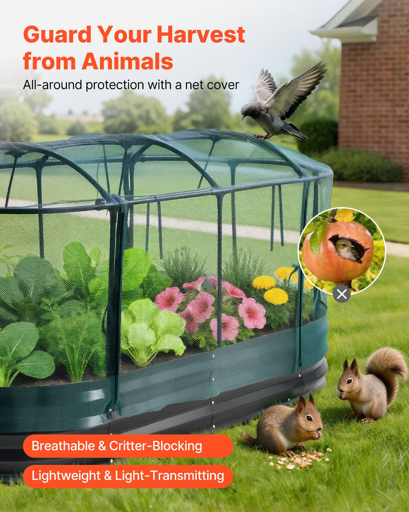 Guard Your Harvest from Animals

All-around protection with a net cover

Breathable & Critter-Blocking

Lightweight & Light-Transmitting