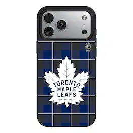 Keyscaper - NHL - Toronto Maple Leafs Plaid iPhone Magnetic Bump Case - 16 Pro Max - Black