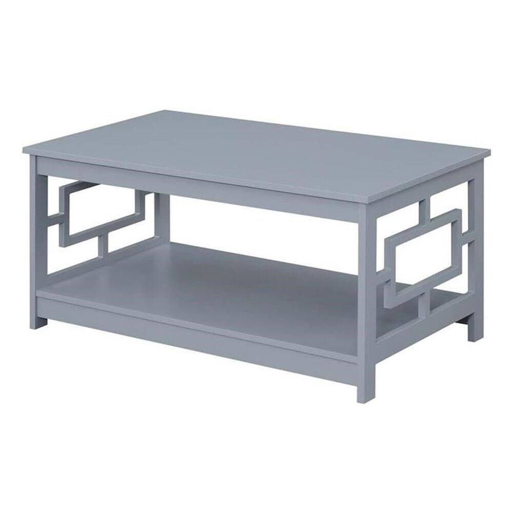 Alt View 1. Convenience Concepts - Town Square Coffee Table with Shelf, Gray - Gray.