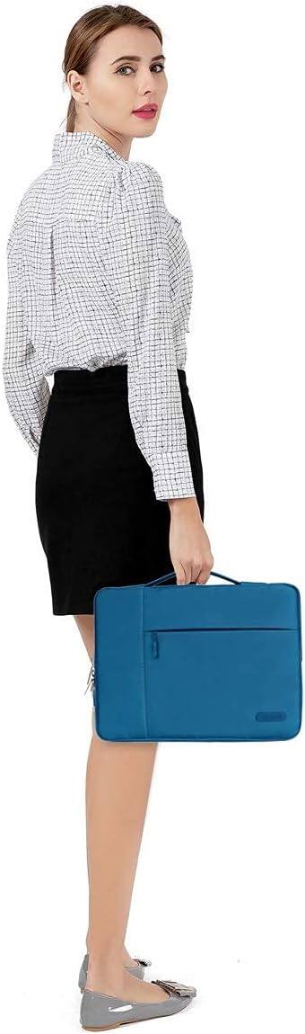 Alt View 1. mosiso - 13.3-inch Slim Laptop Sleeve with Handle, Shock-Resistant Bubble Foam, Two Exterior Pockets - Lake Blue.