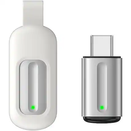 Front. ACJPR - Universal Remote Adapter – Type-C, TV/AC Control, Silvery Finish.