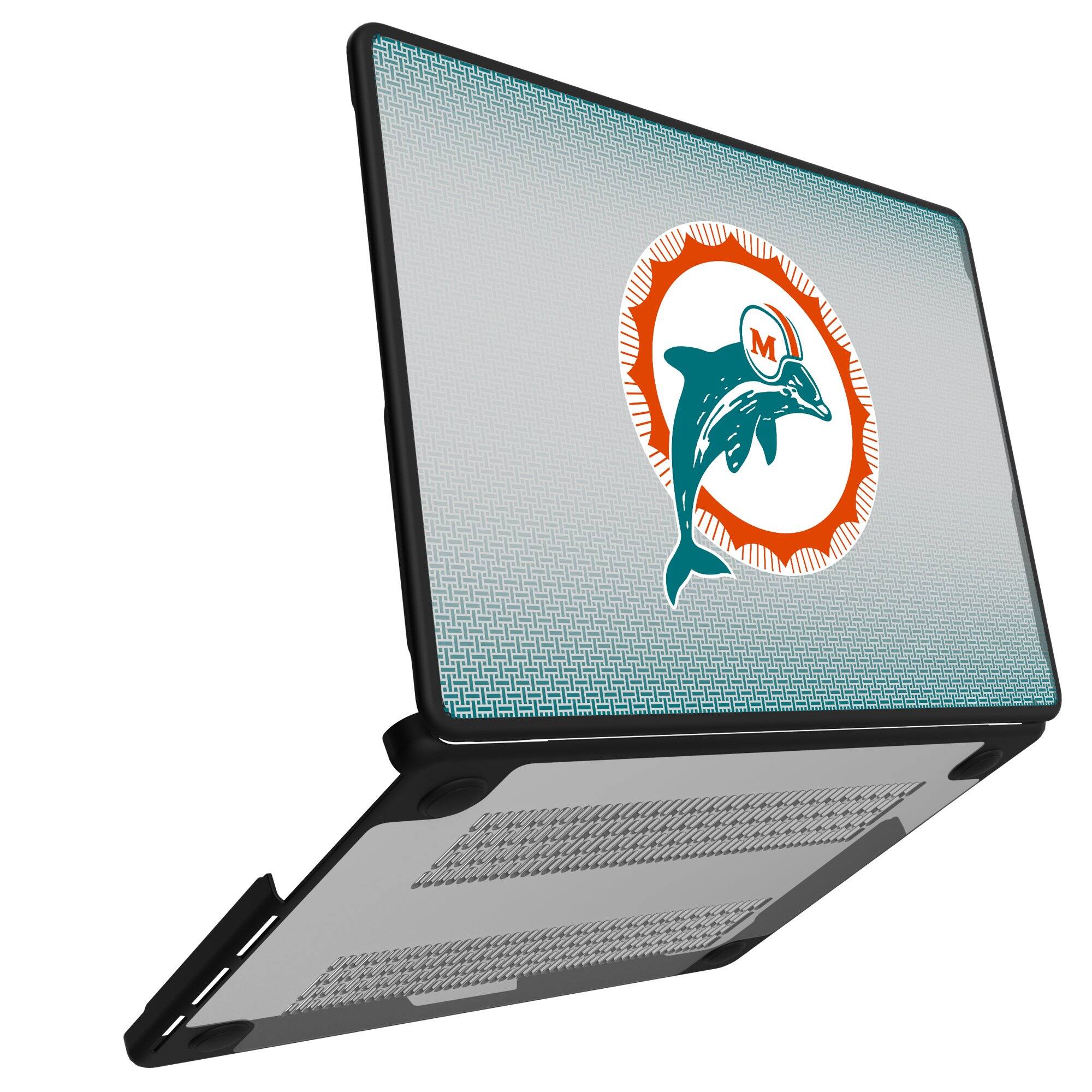 Alt View 1. Keyscaper - Miami Dolphins Linen MacBook Case - Pro 14 in - Multicolor.