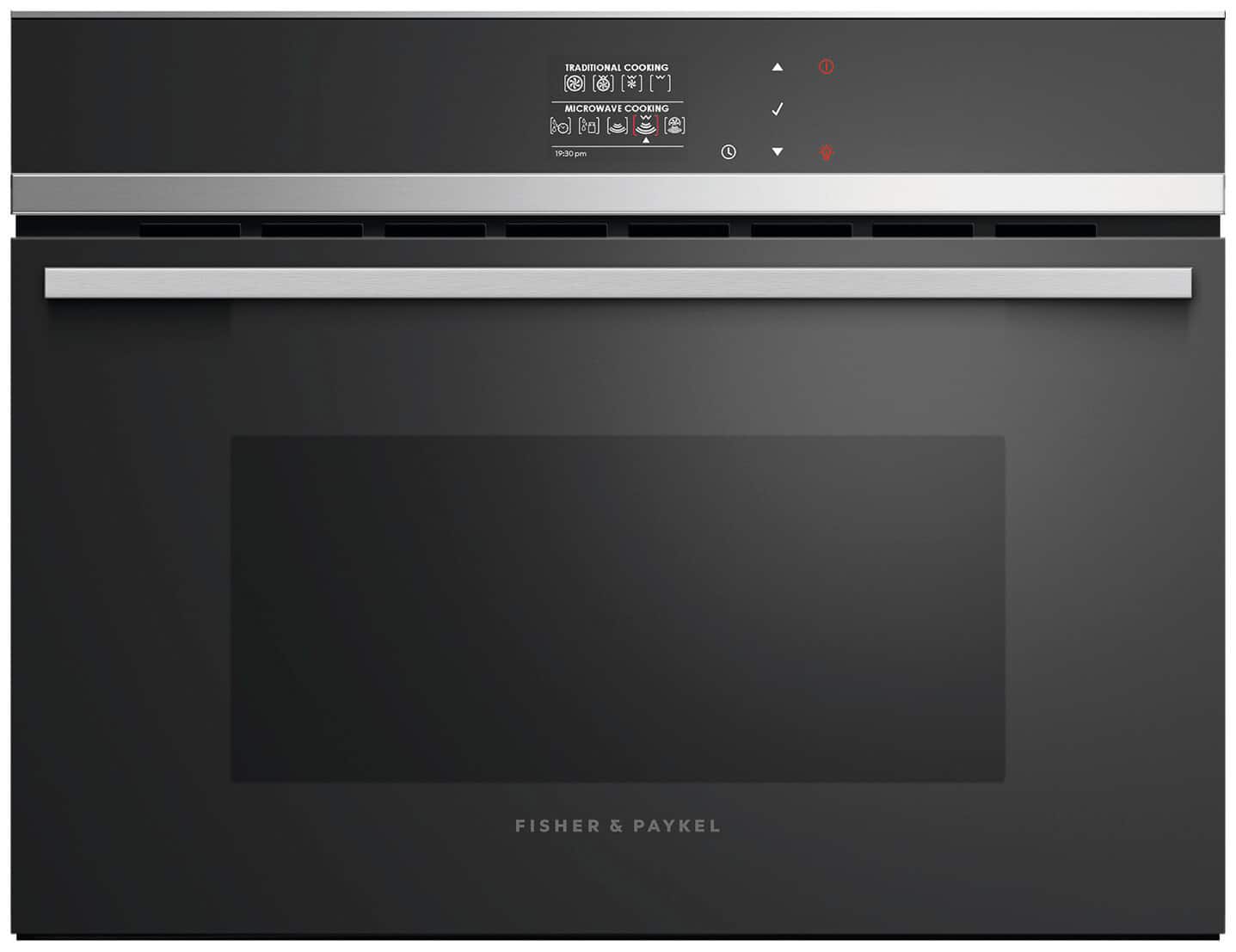 Fisher & Paykel - 24 in. Built-In Single Electric Wall Convection Wall Oven - Black