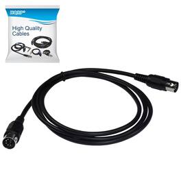 HQRP - 5-Pin DIN MIDI Cable 5 ft Male-to-Male Straight Connectors for Keyboard Synth Sampler Sound Card - Black