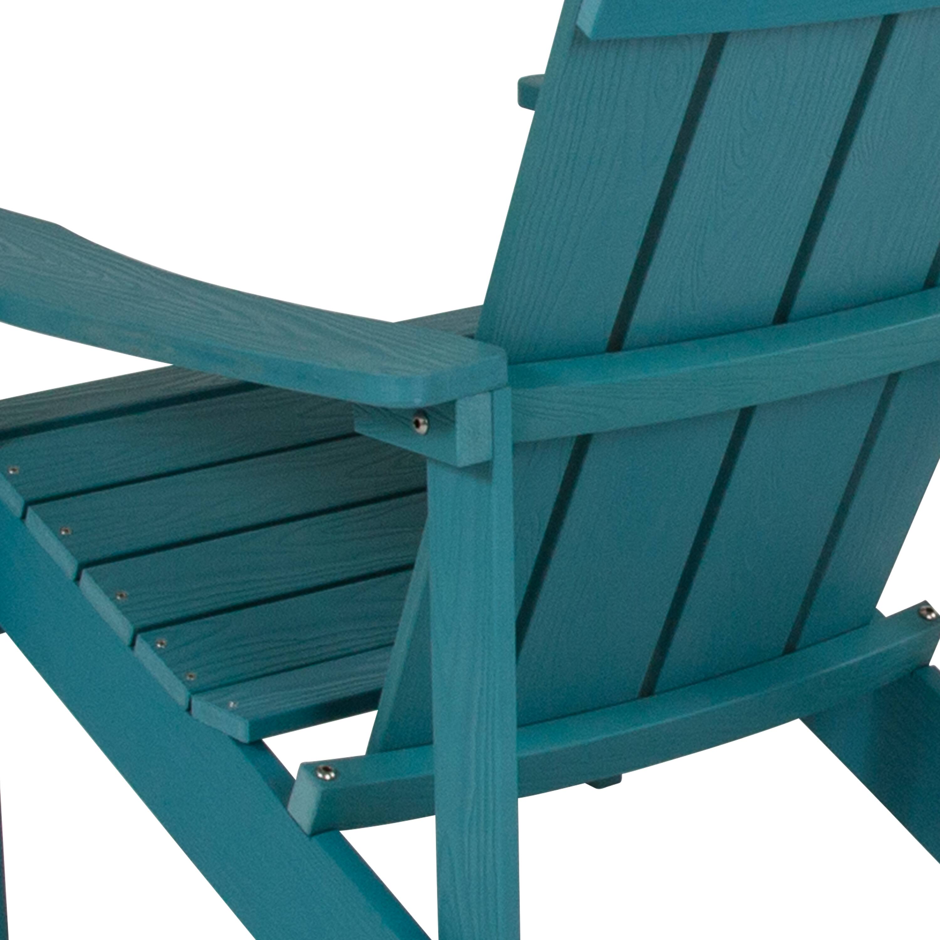 Alt View 9. Emma + Oliver - All-Weather Poly Resin Wood Adirondack Chair - Sea Foam.