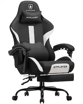 GTPlayer - Gaming Chair Breathable Fabric Ergonomic Computer Desk Chair - AWhite