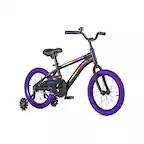 Front. Jetson - JETSON LIGHT RIDER 16" KIDS' LIGHT UP BIKE ADJUSTABLE HANDLEBAR - BLACK/PURPLE - Black Purple.