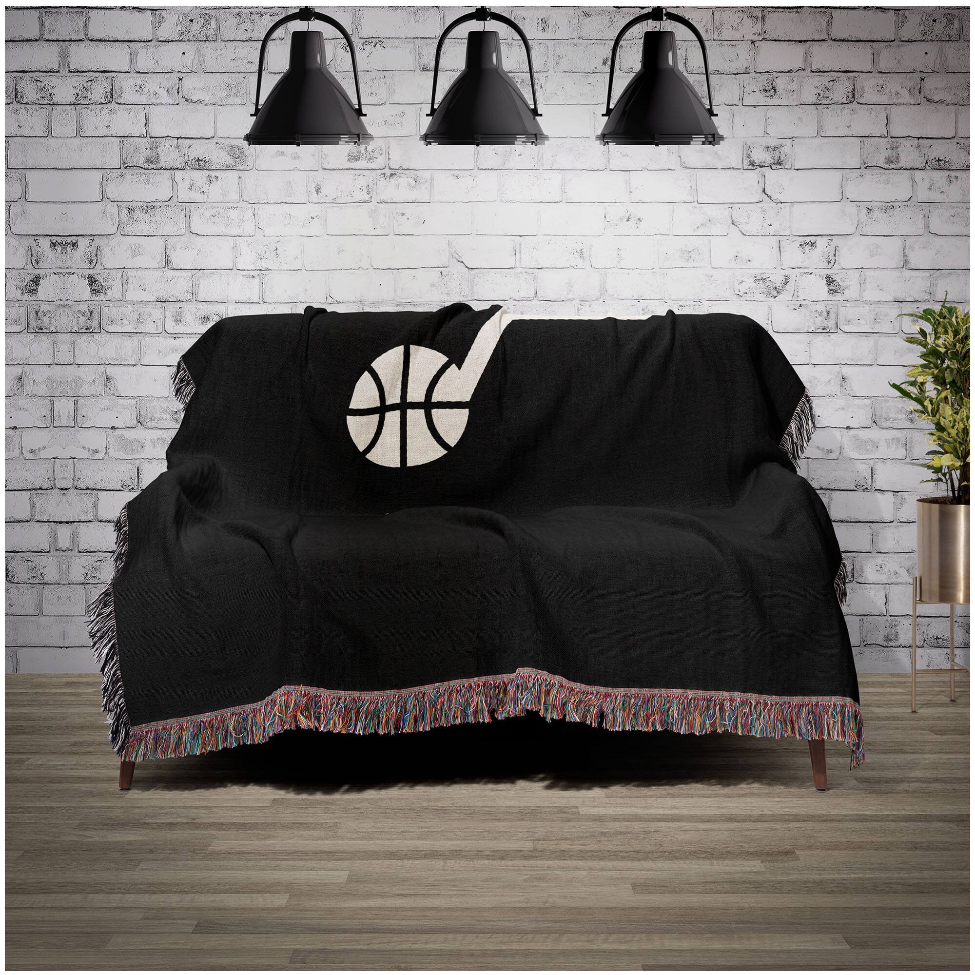 Alt View 1. Chad & Jake - Utah Jazz Woven Blanket - Black.