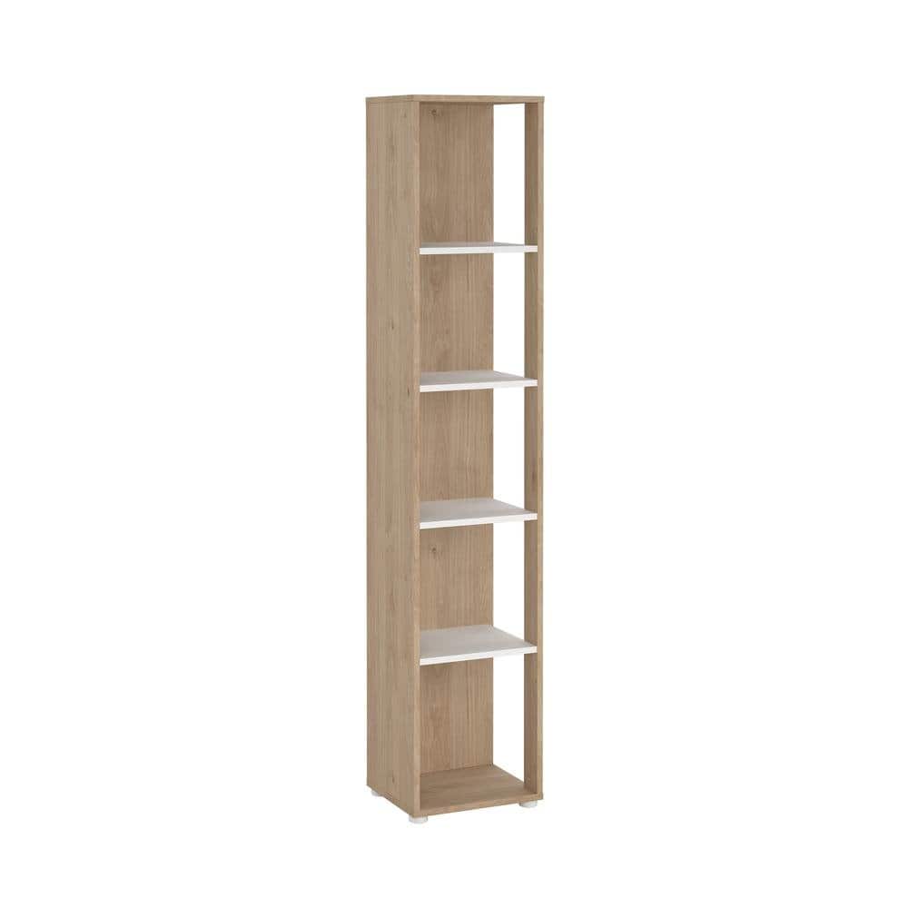 FurniFact - 5-Shelf Bookcase with Side Access Design for Home or Office - Brown