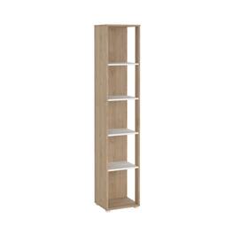 FurniFact - 5-Shelf Bookcase with Side Access Design for Home or Office - Brown