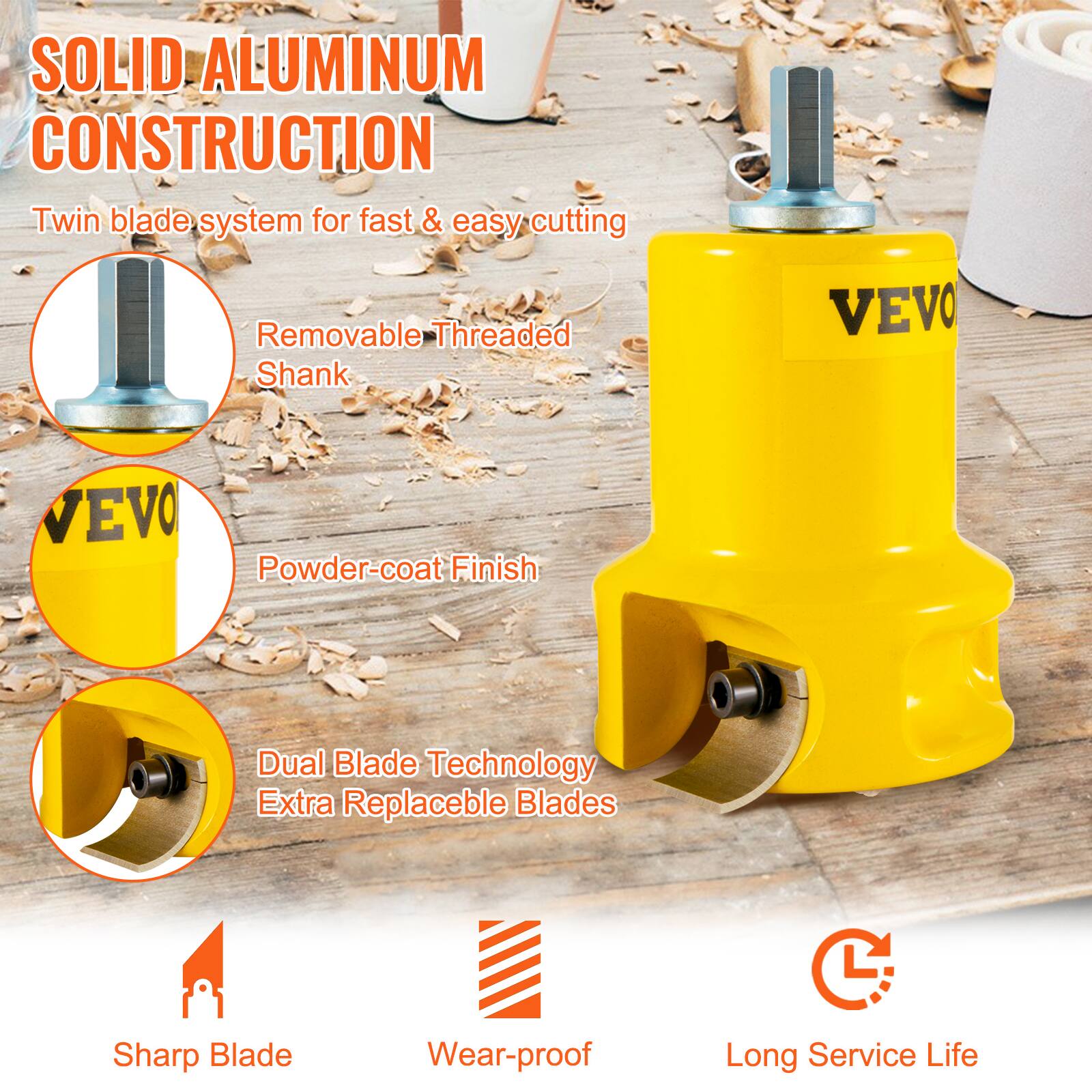 SOLID ALUMINUM CONSTRUCTION

- Twin blade system for fast & easy cutting
- Removable Threaded Shank
- Powder-coat Finish
- Dual Blade Technology
- Extra Replaceable Blades
- Sharp Blade
- Wear-proof
- Long Service Life