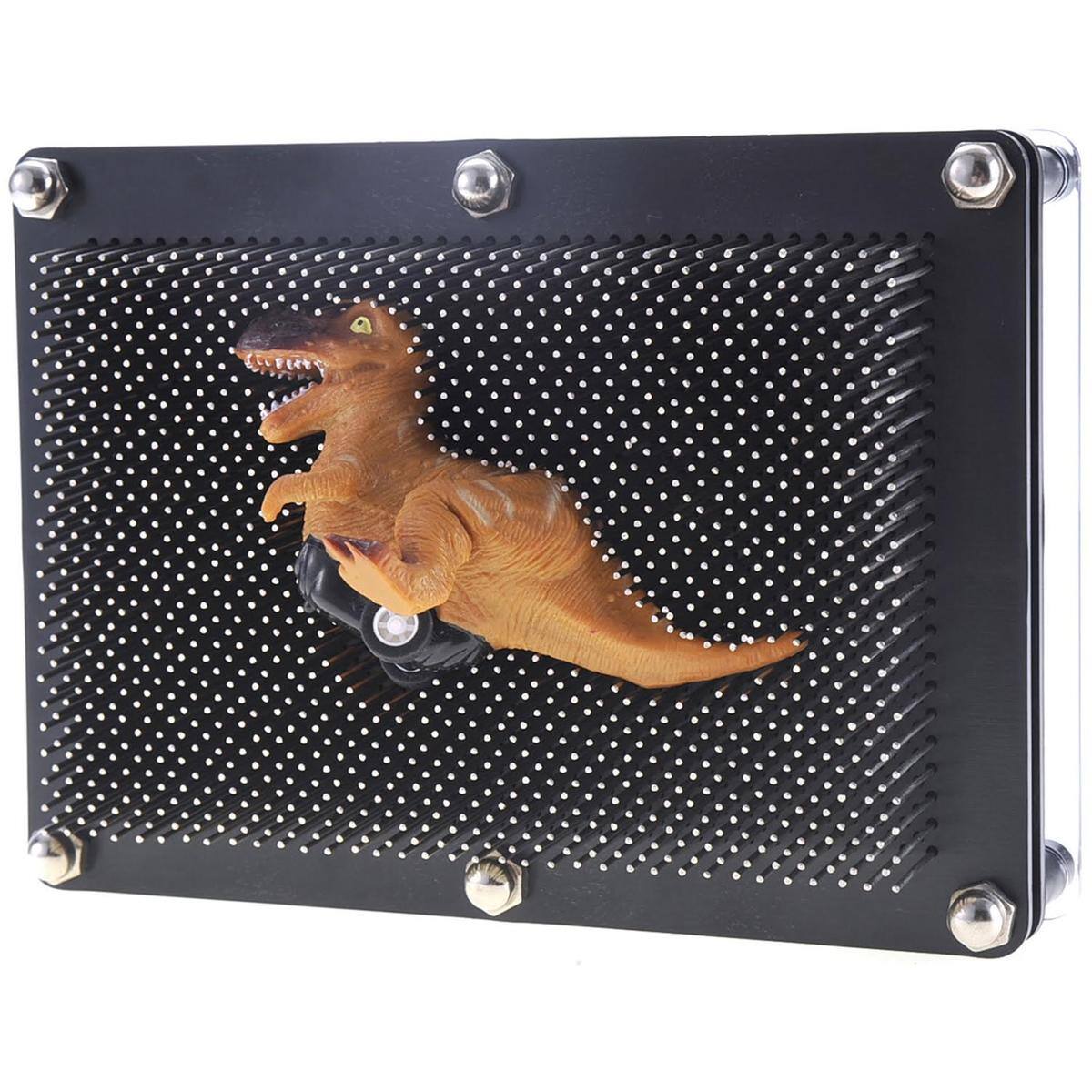 Alt View 1. JuzToys - 3D Pin Art Board Game Toy, Classic Pin Impression Desk Toys Sculpture for Children Adults, Metal - Silver.